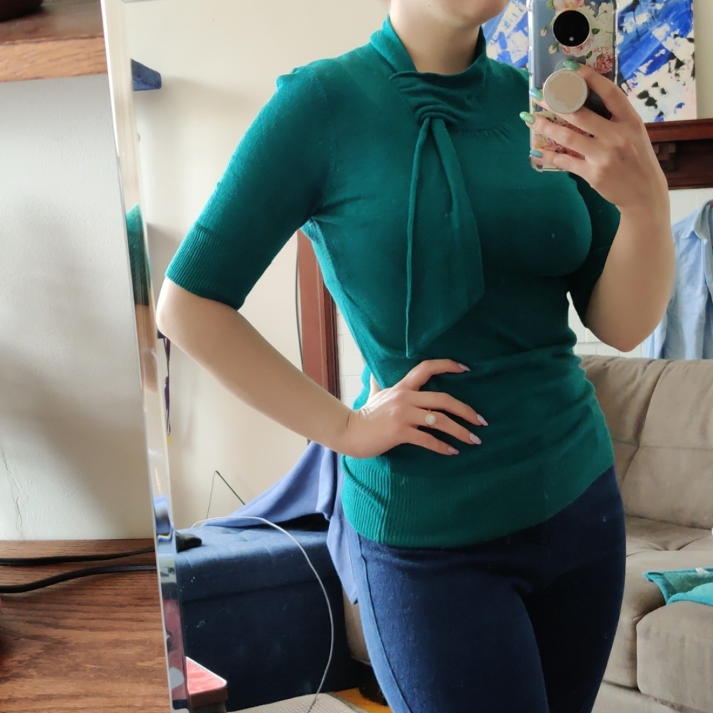 Teal Sweater Top, Size S